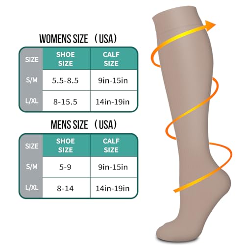 Pacote com 3 meias de compressão médica-meias de compressão para mulheres e homens – Melhor para cor