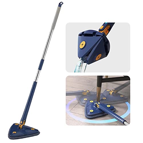 360° Rotatable Adjustable Cleaning Mop Reusable Triangle Mop with 52.1''