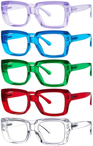 Image of Eyekepper 5 Pack Ladies Reading Glasses - Stylish Oversized Square Readers for Women +2.75