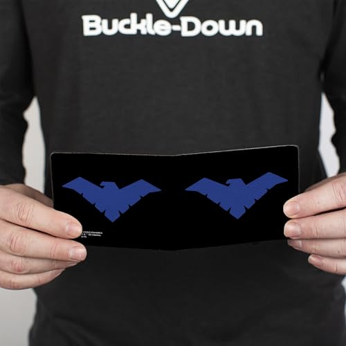 Buckle-Down Unisex-Adult's Pu Bifold Wallet-Nightwing Issue #1 Welcome to Gotham Cover Pose/Logo Black/Gray/Red4