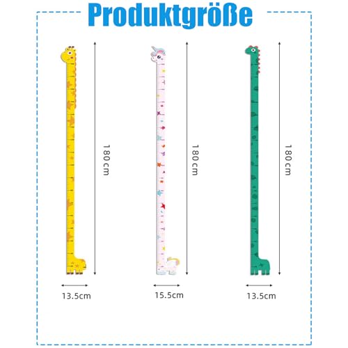 3 Kinder Messlatte, Messlatte Kinder, Höhenmesser für Kinder, Wachstumstabelle für Kinder, Kinderzimmer Dekoration, Geburtstagsgeschenk, Baby Party Geschenk