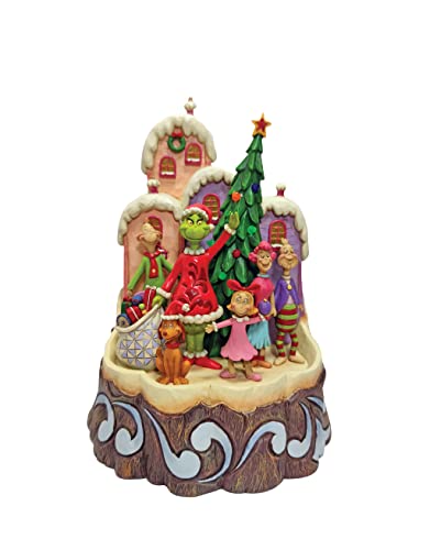 Enesco Jim Shore Dr. Seuss The Grinch Carved By Heart Lit Figurine, 8.86 Inch, Multicolor #TOP16