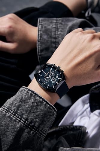 Image of Daniel Hechter Paris Bercy Collection Modern Multi Functional Watch for Men with Square Dial and Silicon Band-DHM1001