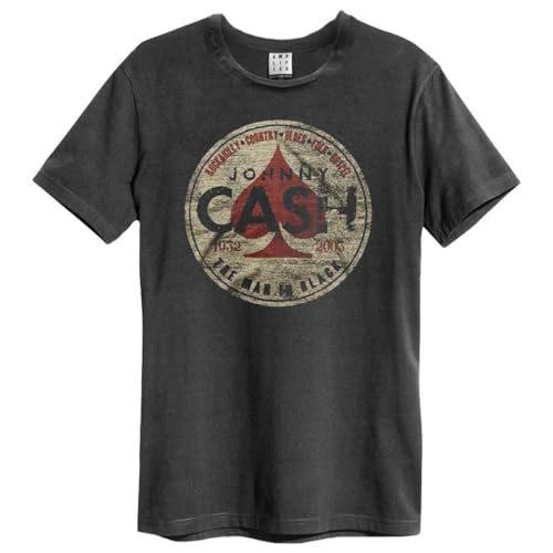 Amplified - The Man In Black Johnny Cash Adult Unisex T-Shirt, Charcoal, L