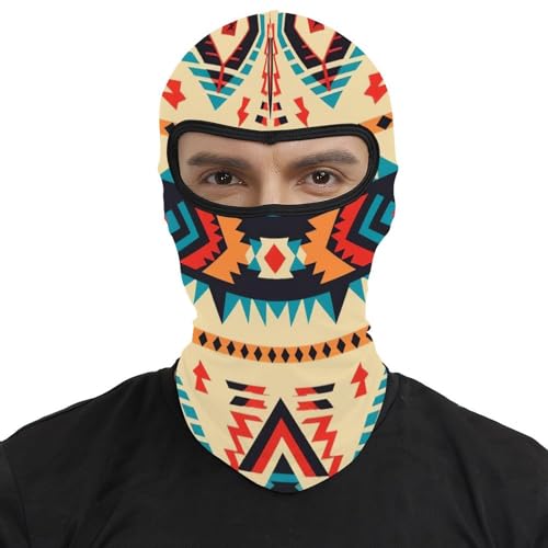 Pasamontaña térmico para hombre y mujer con estampado nativo americano, máscara facial para esquí, motocicleta y clima frío miniatura 2