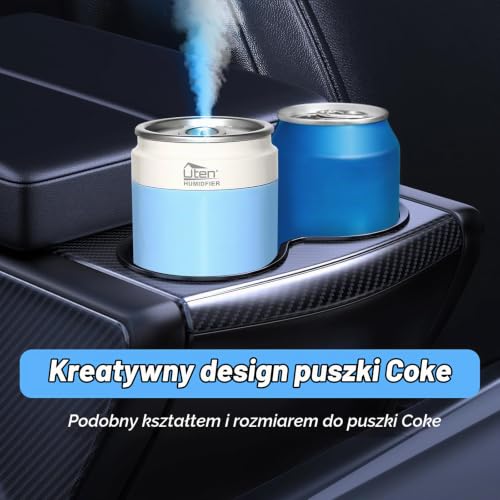 Uten Nawilżacz powietrza, dyfuzor nawilżający, mini, USB i akumulator z możliwością ponownego ładowania, z automatycznym wyłączaniem, 2 tryby mgły, lampka nocna do sypialni, samochodu, rośliny, biura