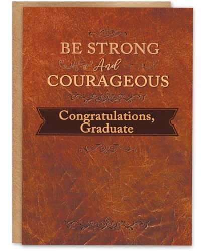 Bestmelo Christian Graduation Card, Religious Congratulations Card for Graduate, Scripture Graduation Gift Card, with Kraft Envelope and Gold Seal Sticker