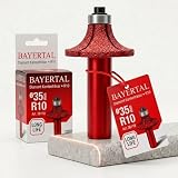 BAYERTAL® Diamant Abrundfräser 35mm x R10 - zum Abrunden von harte Fliesen, Feinsteinzeug, Granit, Marmor etc - Radiusfräser - Premium Qualität Kantenfräser für Bohrmaschinen - Profilfräser R10