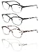Produktbild MODFANS (4 Pack) Lesebrille Damen 2.5 Gute Brillen,Hochwertig,Mode,Komfortabel,Super Lesehilfe Schwarz/Blau/Rosa/Transparent