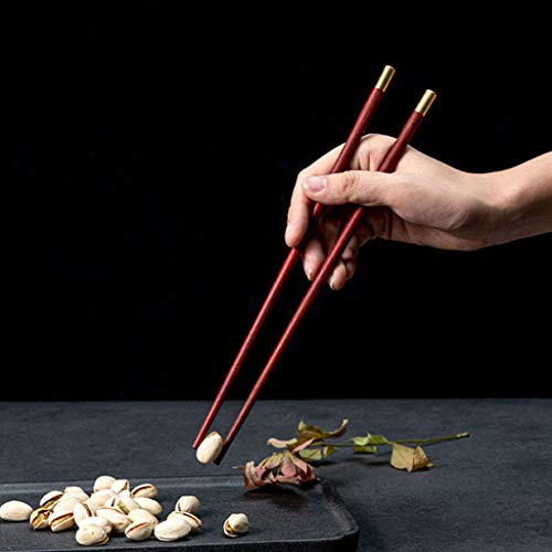 Coffret Cadeau de Baguettes réutilisables en Bois avec étui, Baguettes Rondes à aponaises, Baguettes Chinoises de Luxe en Bois Naturel, Baguettes antidérapantes, lavables au Lave-Vaisselle A