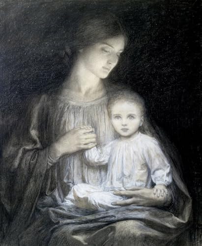 Affiche Mère et enfant Frank Dicksee : sublimez votre salon vintage
