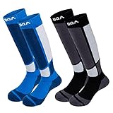 BQA Skisocken Kinder Winter Warme Thermo Schneesocken, 2er Pack Skifahren Snowboarden Skaten für Kleinkinder Jungen und Mädchen