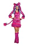 Dreamgirl Women's Colorful Magic Cat Storybook Costume Dress, Pink/Purple, Large