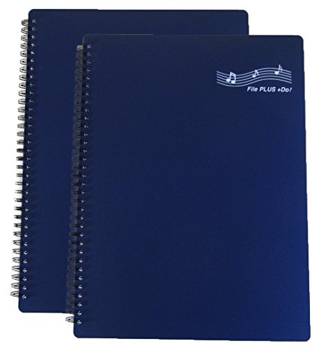 File PLUS DO 楽譜ファイル 書き込みできる バンドファイル 書き込み リングタイプ 30ポケット 2冊パック (2冊パック, ネイビー)
