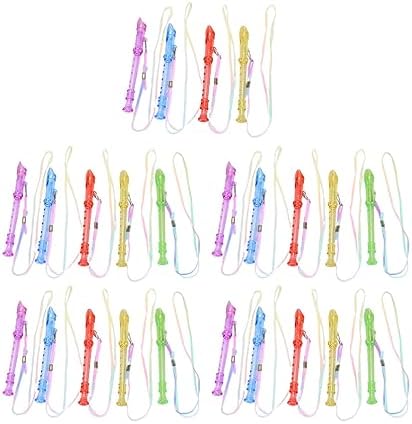 TOYANDONA 24pcs Wind Instrument Toy Transparent Clarinet Toy Flute Musical Instrument Mini Child
