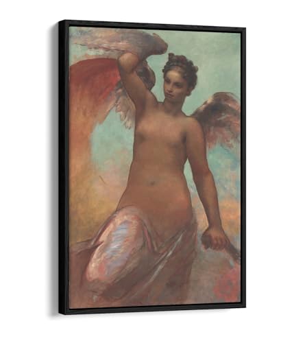 Impression William Morris Hunt Winged Fortune pour habiller un mur vide avec un cadre flottant