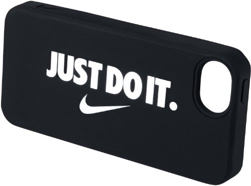 Nike N.IA.48.0001.NS - Cover con Scritta Just do it per Apple iPhone 5, Colore: Bianco/Nero