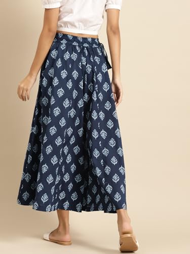 Image of TAG-7 Women Printed Flared Palazzos