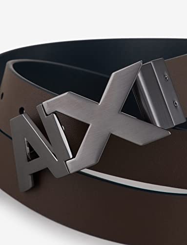 Armani Exchange Men's Split Leather Double Sided Large Logo Belt3