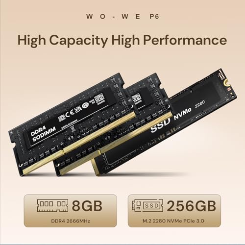 Image of wo-we P6 Lite Mini PC AMD Ryzen 5 3500U (Beats 4300U /N150 /N95), 8GB DDR4 RAM 256GB M.2 NVME SSD, mini Gaming pc with USB-C, Triple 4k Display Micro PC, Support 2.5''SSD, WIFI5, Home, Business