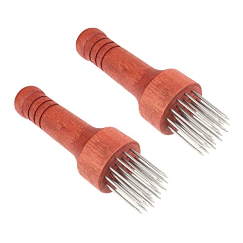 FUNNETOYU 2 Pezzi Batticarne con Aghi Acciaio Inteneritore Carne Professionale con per Pollo Manzo Maiale e Selvaggina Strumento per Carne e Succosa