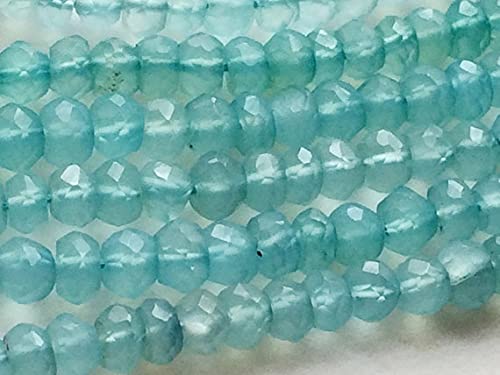 Fil de calcédoine aigue-marine en perles rondelles pour sublimer vos tenues d'été