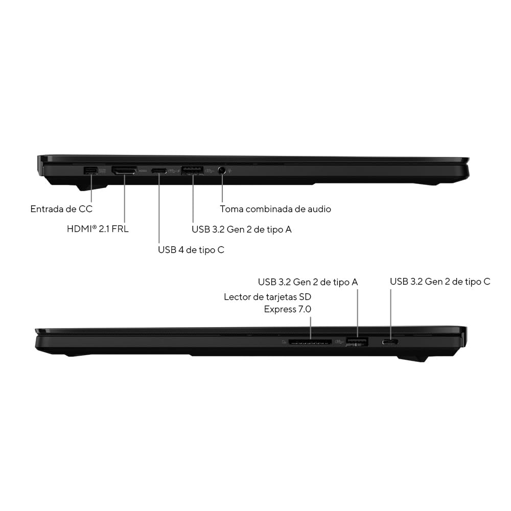 ASUS ProArt P16 OLED H7606WM-SC056W - Laptop 16" WQUXGA (AMD Ryzen AI 9 HX 370, 32 GB RAM, 1 TB SSD, NVIDIA RTX 5060 8 GB, Windows 11 Home) Czarny Nano - klawiatura QWERTY hiszpański