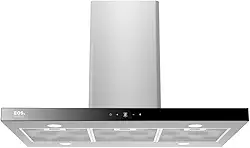 Coifa e Depurador de Ilha Eos 90cm Premium com Painel Digital Touch e Vazão de 1200m³/h Inox Eco91itdi 220v