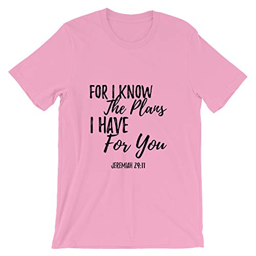 Premium Jeremiah 29:11 T-Shirt - Bible Christian Religious T-Shirt - Bible Scripture Tee Pink