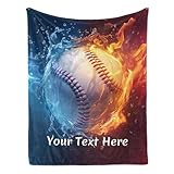 albrayst coperta da baseball, coperta personalizzata, regalo di natale per amanti del baseball, allenatore, squadra, giocatore, 152,4 x 127 cm