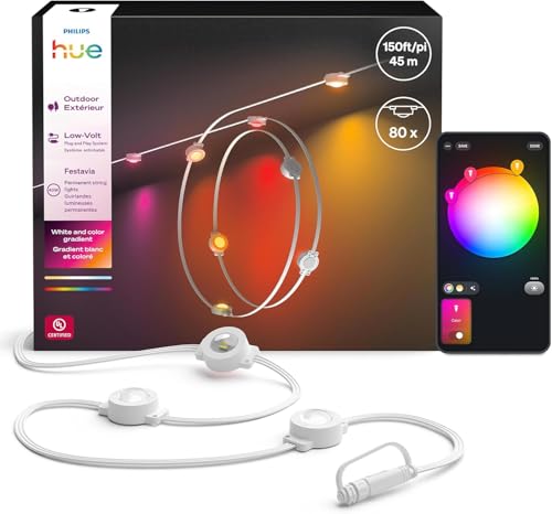 Philips Hue Festavia Permanent Outdoor String Lights, 80 Lights, 150ft - image 1