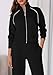 PRETTYGARDEN Womens 2 Piece Outfits Sweatsuits 2025 Fall Full Zip Sweatshirts Workout Pants Matching Lounge Sets Tracksuits (Black,X-Large)