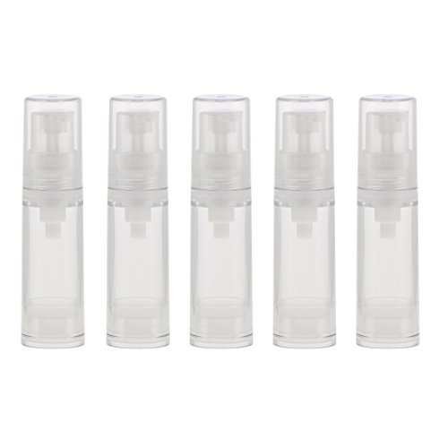 Preisvergleich Produktbild 5 Stücke Kunststoff Pumpflasche / transparent Leere Kosmetik Pumpflasche, Pumper Flaschen für Flüssigkeiten, Gel Lotion Spender - Klar 5 ml