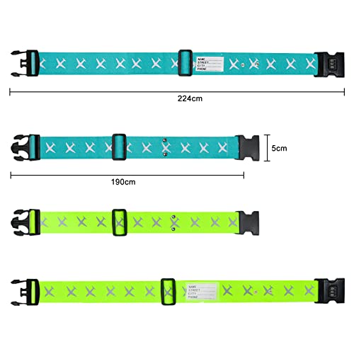 Sangle Valise Sangles A Bagage Sangle Valise Voyage 4 Pieces Avec Serrure A Combinaisonreglable Pour Valises De 20 A 34 Pouces Lac Bleu Et Vert Vif
