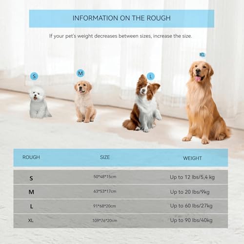 Small Dog Bed with Wave-Textured Design, Washable Rectangular Pet Bed, Calming Soft Fluffy Puppy Bed, Non-Slip Waterproof Dog Bedding, Grey, S(50x48x15cm) - Image 5