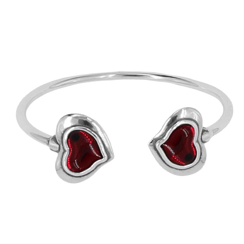 Colección BRAZALETE 'SAN VALENTÍN' Doble CORAZÓN ROJO tipo PANDORA.