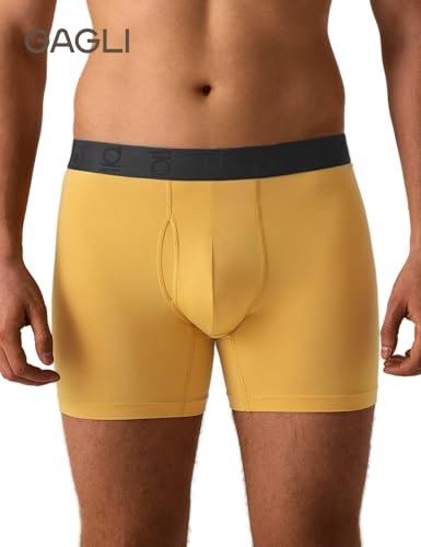 Men's Underwear Boxer Briefs, Modal Breathable Underwear with Soft Elastic Flex Waistband, Moisture-Wicking, 5", 2 Pack2