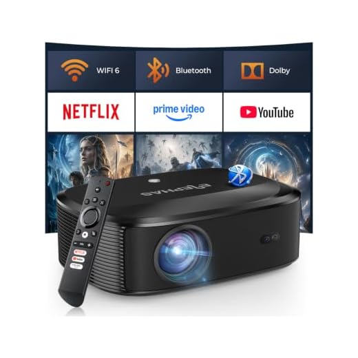 4K Projector with WiFi and Bluetooth - 3000 ANSI Lumens, ELEPHAS Outdoor Movie Projector Compatible with NETFLIX/Prime Video/YouTube, Smart Projector for HDMI/USB/iOS/Android, Portable Home Cinema