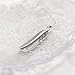 Rogivora 925 Sterling Silver Simple Retro Feather Pendant Leaf Shaped Large Bail Opening Women Men Fashion Delicate Dainty Jewelry