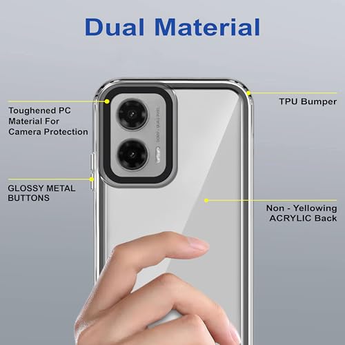Image of Zapcase Back Case Cover for Moto G35 5G | Compatible for Moto G35 5G Back Cover | Case Cover with Camera Protection | (TPU + PC | Translucent Black)