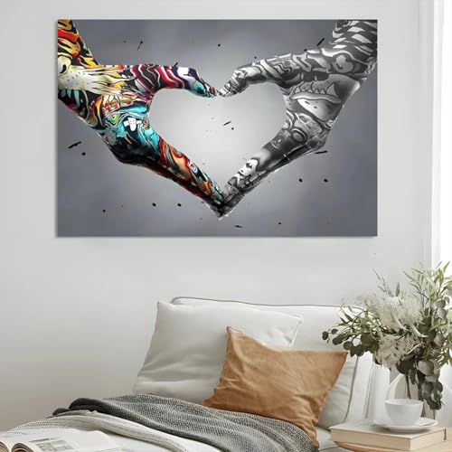 Tableau mural abstrait graffiti pour sublimer le design d'un salon