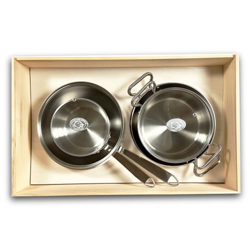 Agnelli - 6 Piece Cookware Set - Steel 3 - Ply with Wooden Box - Image 2