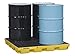 JUSTRITE Manufacturing 28656 Yellow Recycled Polyethylene EcoPolyBlend Accumulation Center, 4 Drum, 49 gal Capacity, 49" W x 5.5" H x 49" D