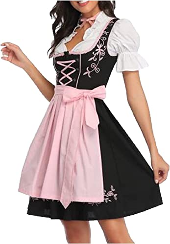 Dirndl Damen Komplettset Oktoberfest - Trachtenkleid Midi Lang In Großen Größen
