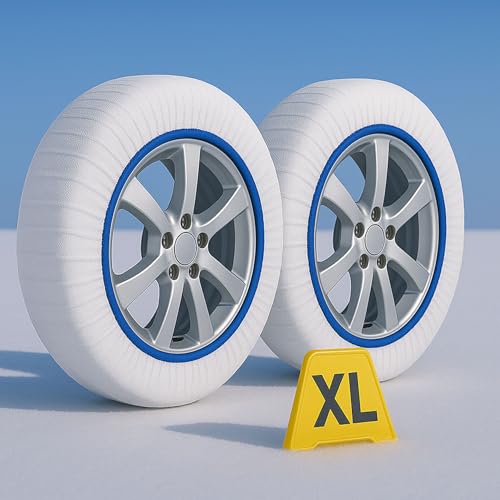 CARALL Calze da Neve Omologate Italia, Colore Bianco, Misura XL, Catene Da Neve...