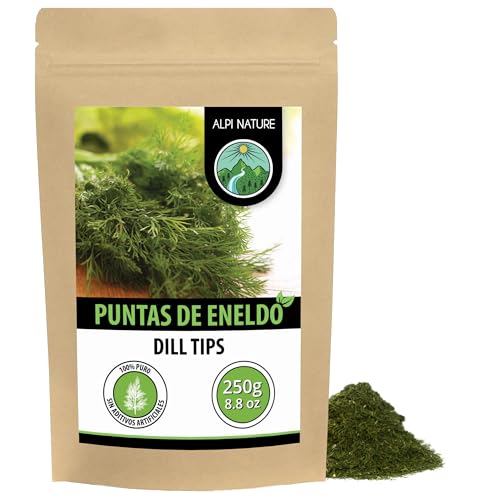 Alpi Nature Eneldo Seco 250g, Puntas de Eneldo Secas y Frotadas para Encurtidos, Salsas y Adobos