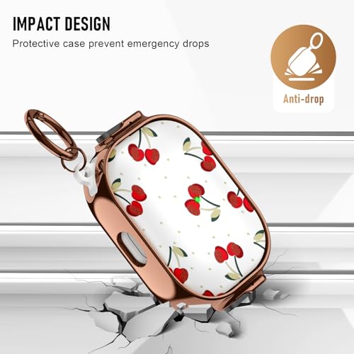 Image of Gedicht for Airpods Pro 2 Case with Lock,TPU Soft Cases for Airpods Pro Case 2nd /1st Gen,Shockproof for Airpod Pro 2nd Generation Cases Cute Pattern Women Girl with Keychain,Cherry Dot