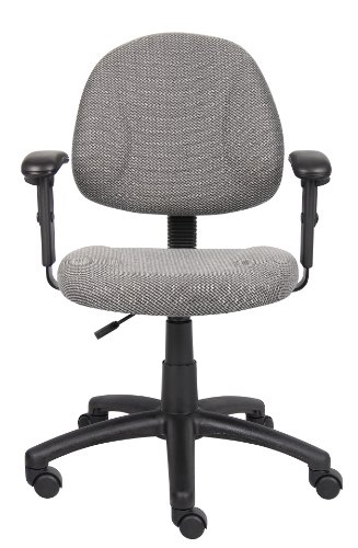 Boss Office Products Perfect Posture Delux Fabric Task Chair With Adjustable Arms In Grey #TOP1