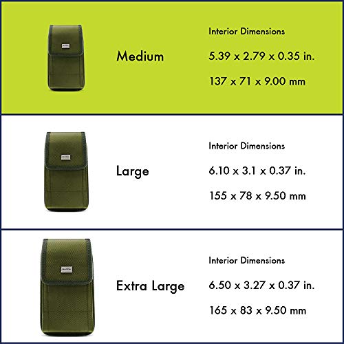 Evocel Urban Pouch Tactical Carrier With Belt Loop & Holster (5.39 In X 2.79 In X 0.35 In) Compatible With Galaxy J3 Prime, Galaxy On5, Lg Aristo, Apple Iphone 6 / 7, Moto E4 & More, Od Green - Medium #TOP6