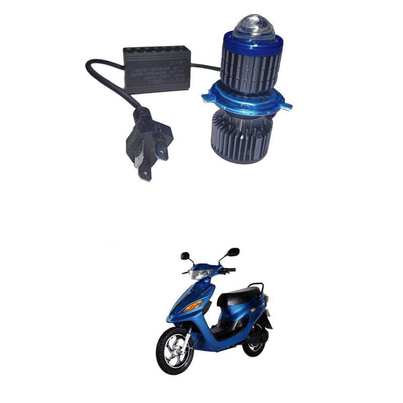 LOVMOTO Universal Front Headlight H4 Plug Lens LED Projector Headlight Bulb Hi/Low Beam [Cool White, Anti-Fog Yellow] For Motorcycle, ATV, Scooters CaR Comfortable With Elect-ron